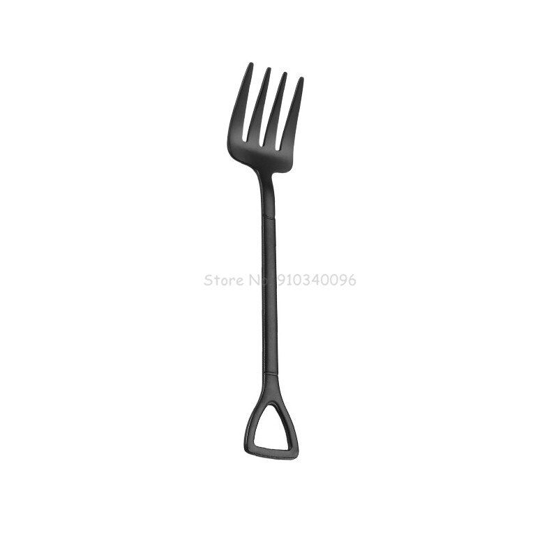 304 Stainless Steel Shovel Spoon&Fork Ice Cream Fork Coffee Spoon Dessert Watermelon Spoon Tableware Teaspoon Stirring Spoon Set