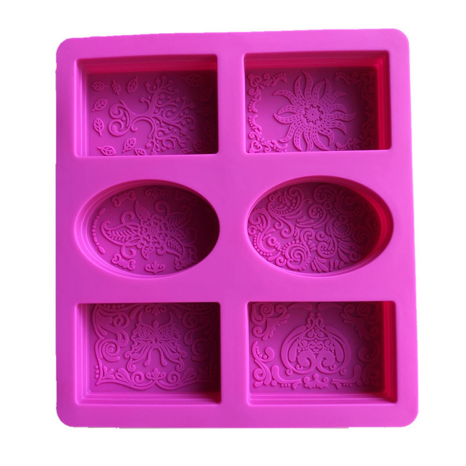 6-cavity Waterproof Rectangle Oval Silicone Handmade DIY Soap Making Craft Mold