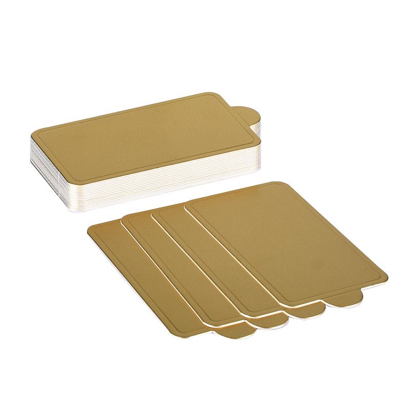 Mini Rectangle Gold Cardboard Cake Base, 200PCS Cake Paper Plates Dessert Board Base Grease-Proof and Freezer-Durable Pastry Cardboard
