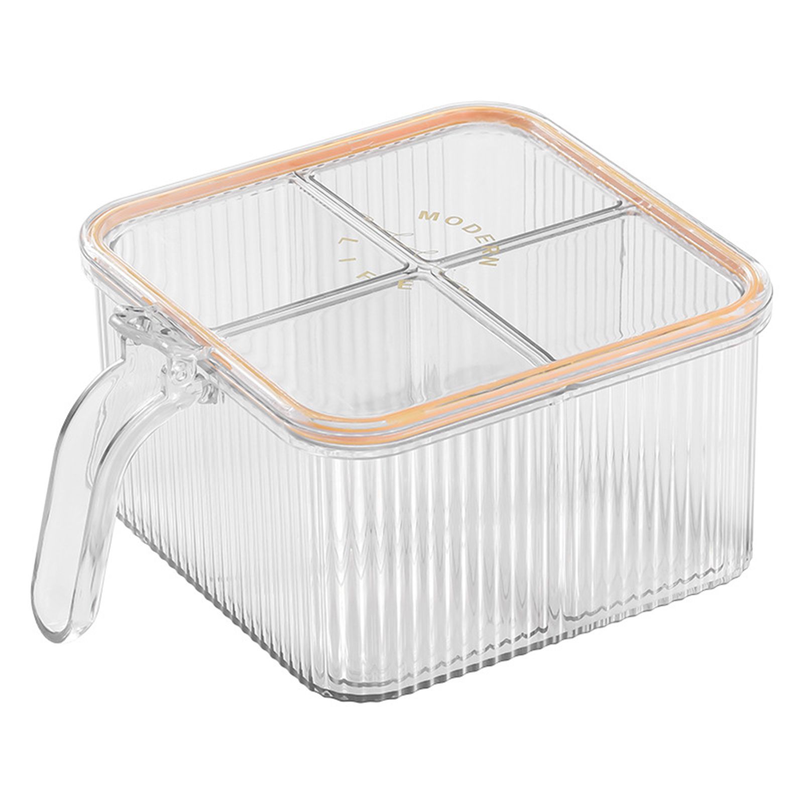 Seasoning Container with Lid 4 Grids Easy to Clean Seasoning Container