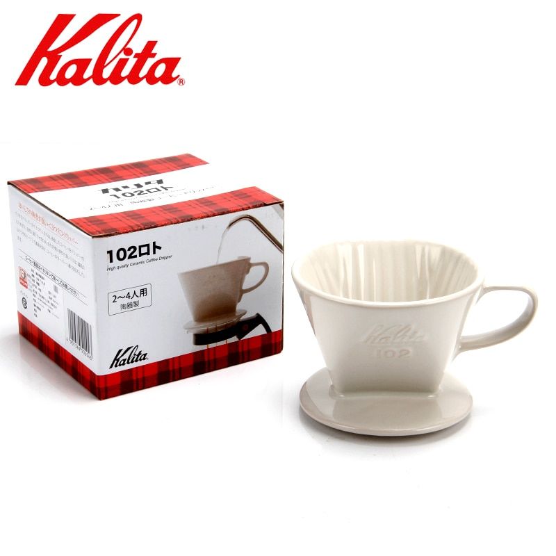 KALITA 102 Ceramic Dripper Coffee filter Compatible with 102 filter Paper 2-4 cups Wedge-shaped dripper smoother extraction
