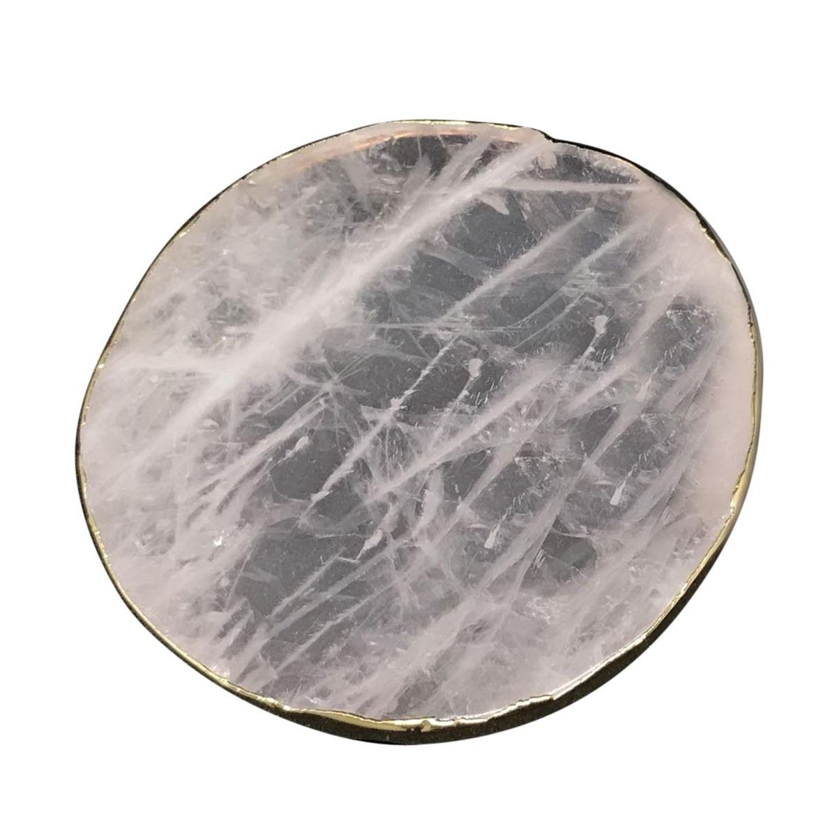 Rose quartz coasters agate coasters set geode slice gold rim drink coaster #10-12cm