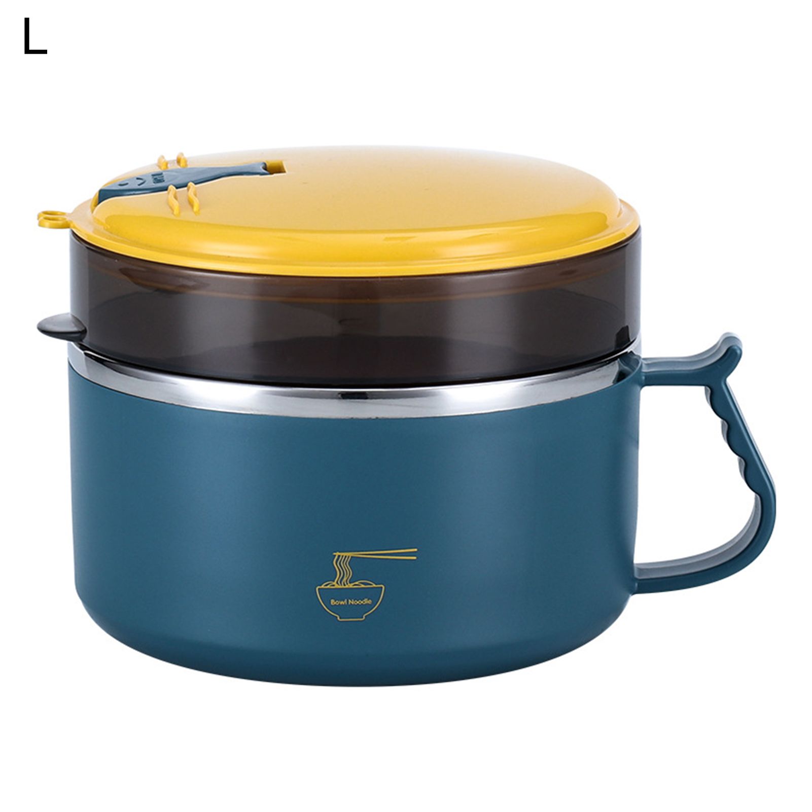 1200ml/1500ml Noodle Bowl Eco-friendly Good Seal Performance Stainless Steel Anti-scalding Soup Liquid Bowl for Home