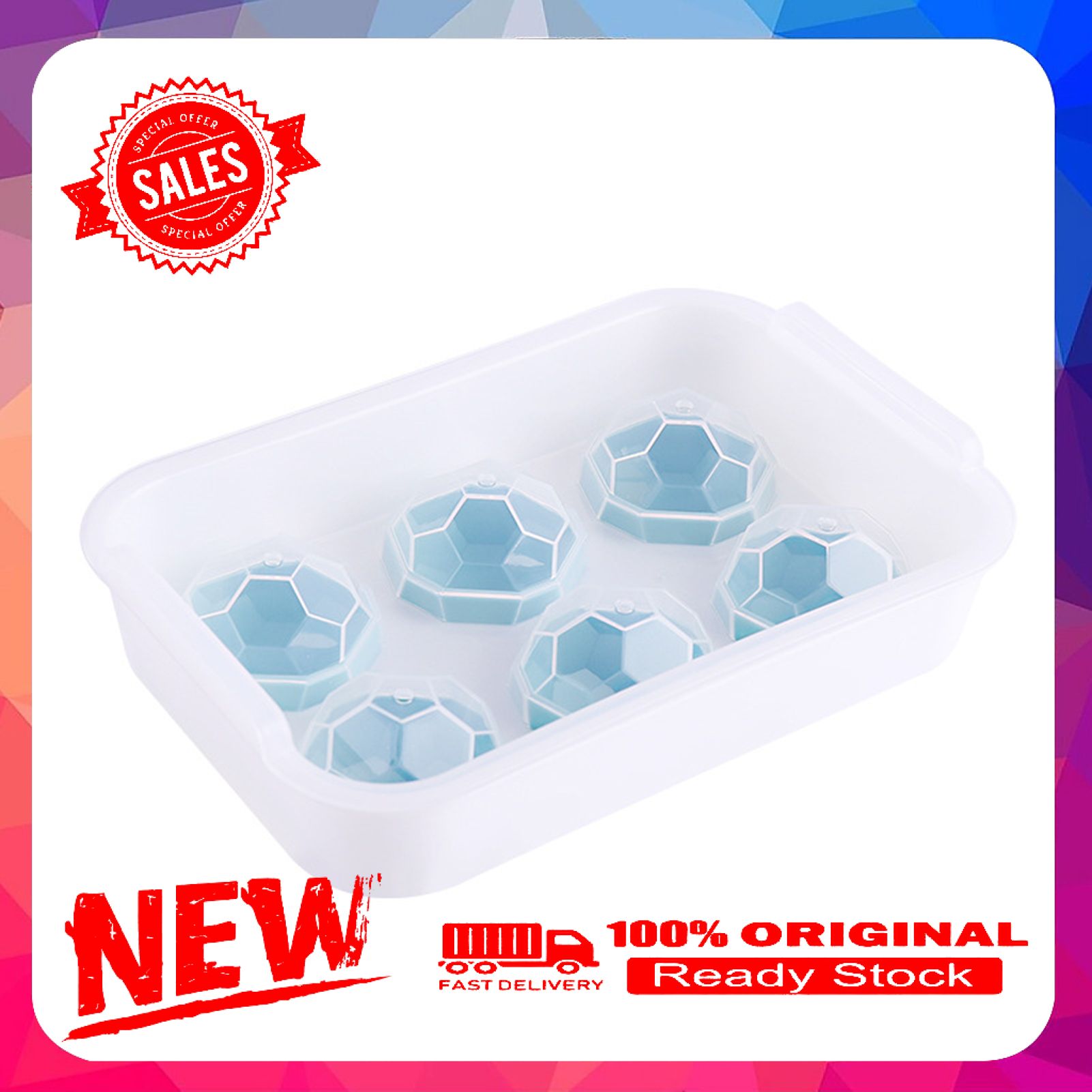 Ice Tray Durable Non-Stick Solid White Silicone Ice Ball Mold for Beverage
