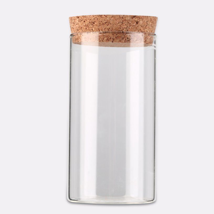 350ml Clear Glass Bottle with Sealed Cork Beans Tea Leaves Storage Container