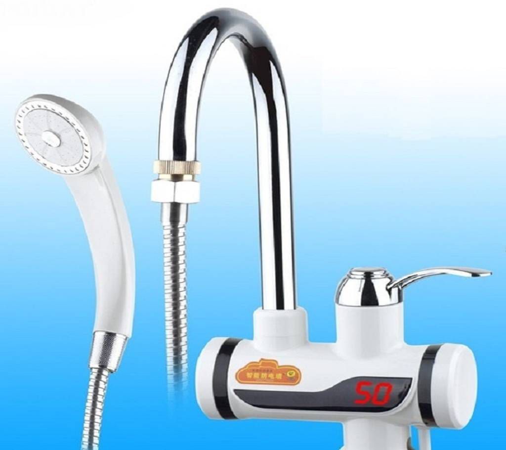 instant hot water tap digital display wlth electric shower