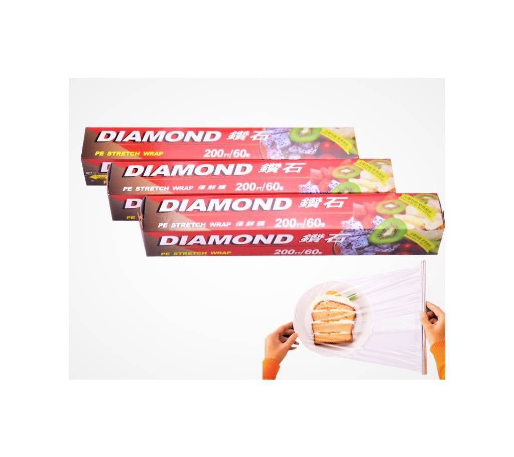 DIAMOND PE STRETCH cling film food packing wrap (200FT/60")