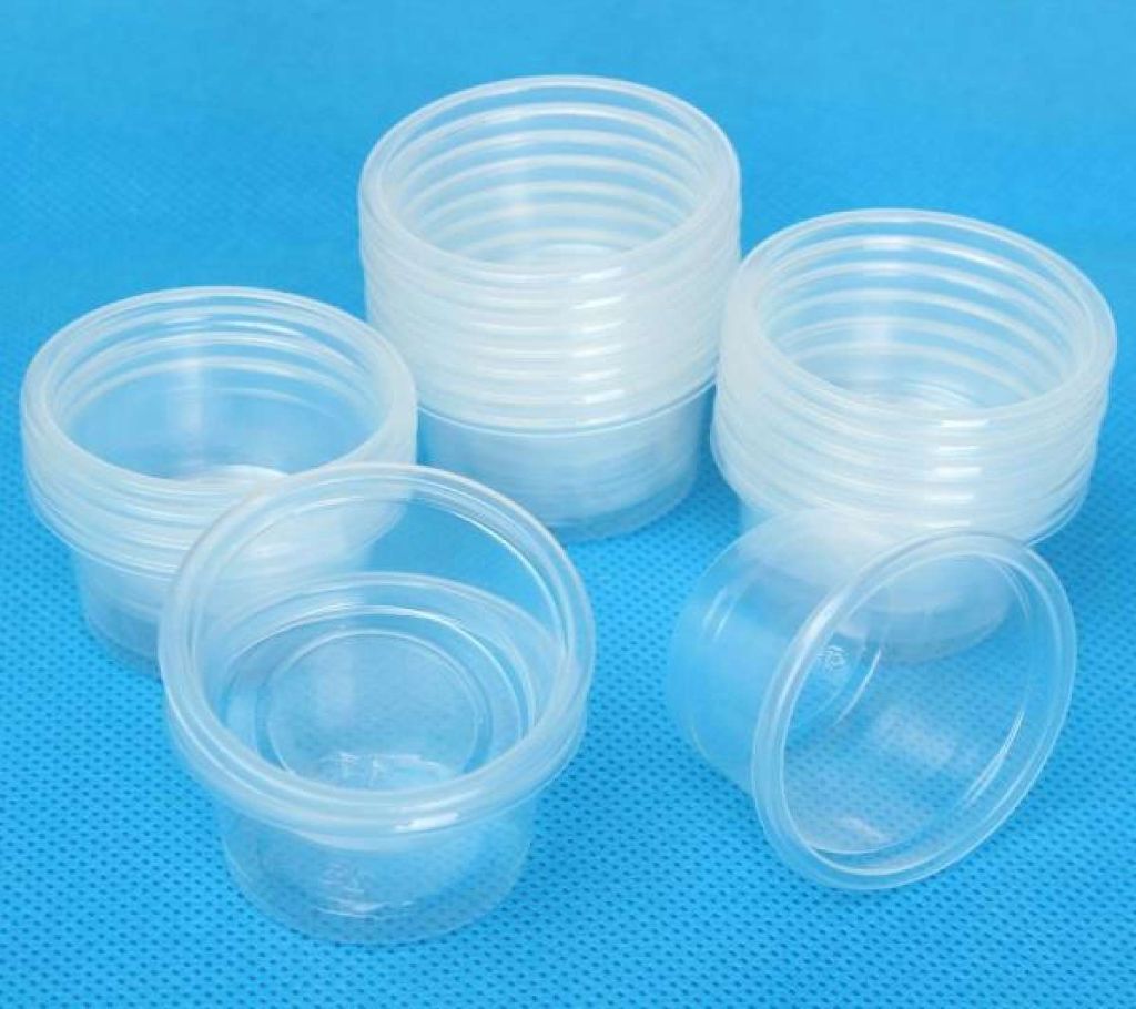 50PCS 80ML CLEAR PLASTIC DISPOSABLE CUPS WITH LID FOR PUDDING JELLY SAUCE WHITE TRANSPARENT