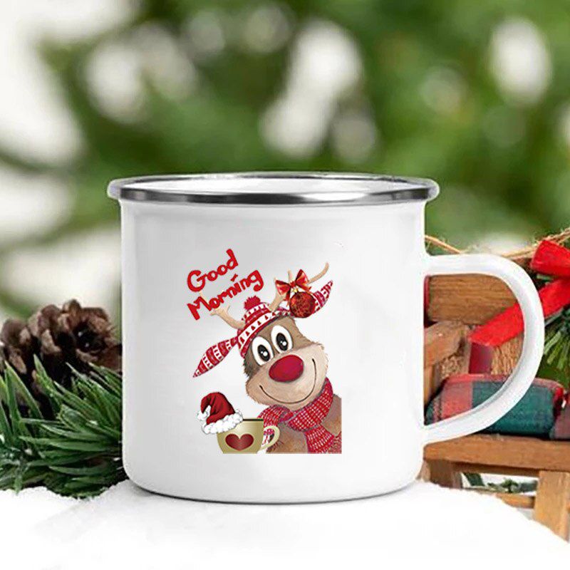 It's TMost ful of TYear Creative Mugs Coffee DriDessert Milk Cup Enamel Mug Handle Drinkware ChristGifts