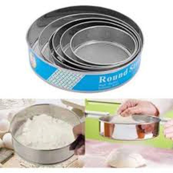 Stainless Steel Round Strainer Flour Sifter 6 Pcs Set
