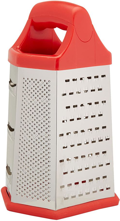 6 sides stainless steel Vegetable and food box grater with plastic handle