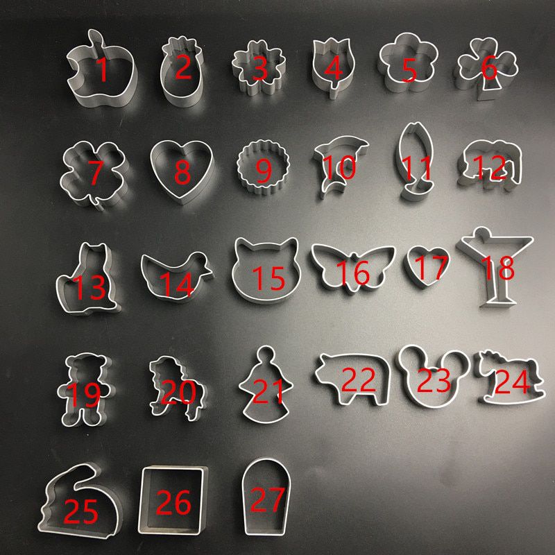 53 Designs Cookies Mold Cute Cartoon Apple Shape Cookie Frame Cake Mould Aluminum Alloy Mold DIY Cooking Metal Cutter 1-27