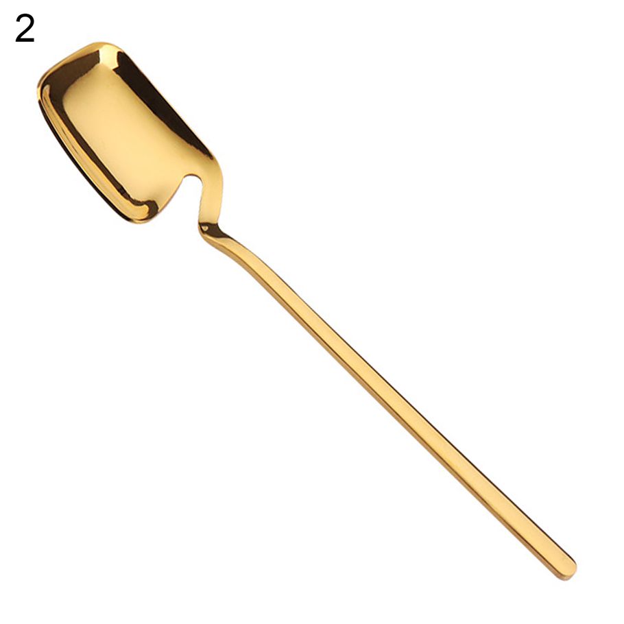 Coffee Spoon Nice-looking Anti-rust Portable Stainless Steel Coffee Spoon Fruit Fork for Home