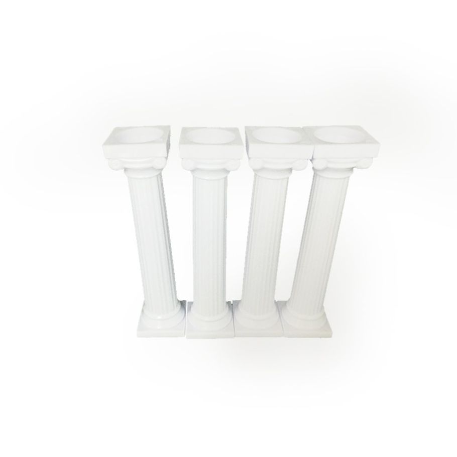 4pcs 12.5cm Multi-layered Cake Roman Column Support Stand Decor Pillars DIY