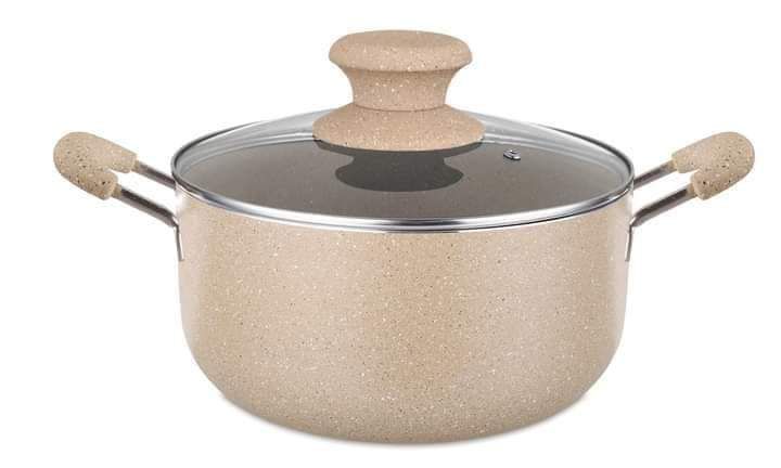 Disnie Marble Coating Nonstick Casserole 34 CM With Lid