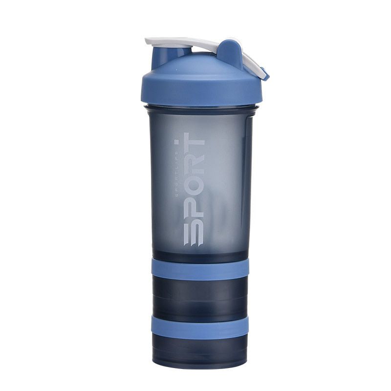 1PCS Food Grade 450ML Three-layer Shaker Cup Fitness Milkshake Cup Protein Powder Cup Fitness Water Cup With Dustproof Lid