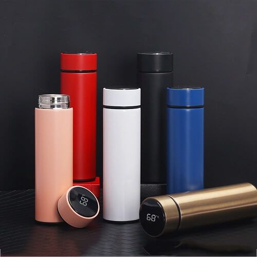 Portable High-End Stainless Steel Vacuum Cup Creative Smart Insulation Bottle Student High-Value Accompany Bring Own Thermos Mug