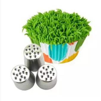 1 piece Stainless Steel Grass Design Piping Nozzle For Cake Decoration (Model: Grass)