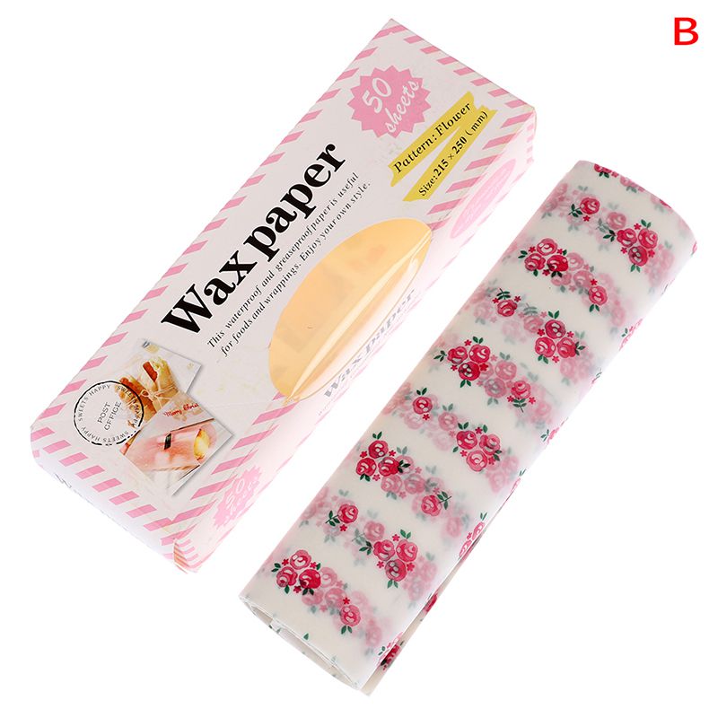 50Pcs Wax Paper Grease Food Wrapping Paper For Bread Sandwich Oilpaper Baking