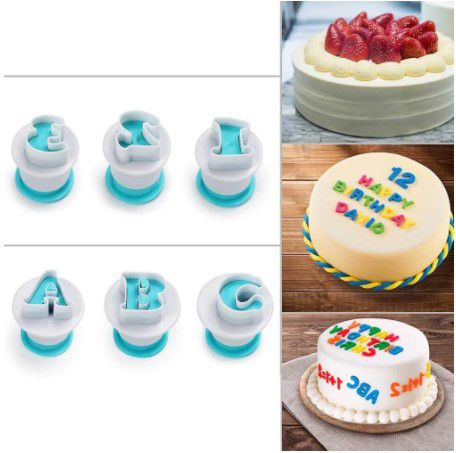 1 set of alphabet numbers cookie cutter set food grade plastic capital letters fondant cake mold