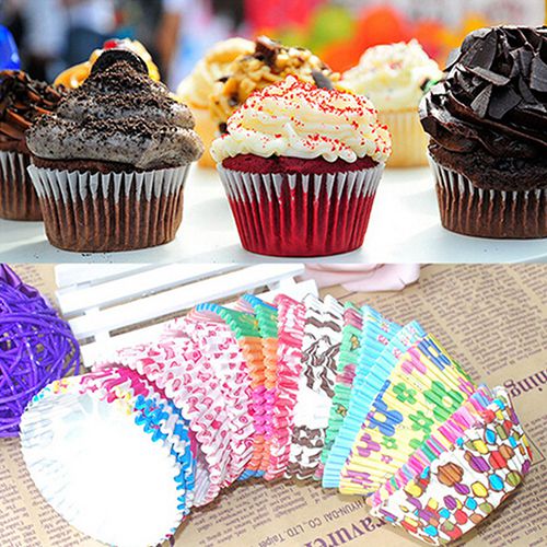 100Pcs Multicolor Mini Paper Baking Cups Liner Muffin Cupcake Paper Cake Cases