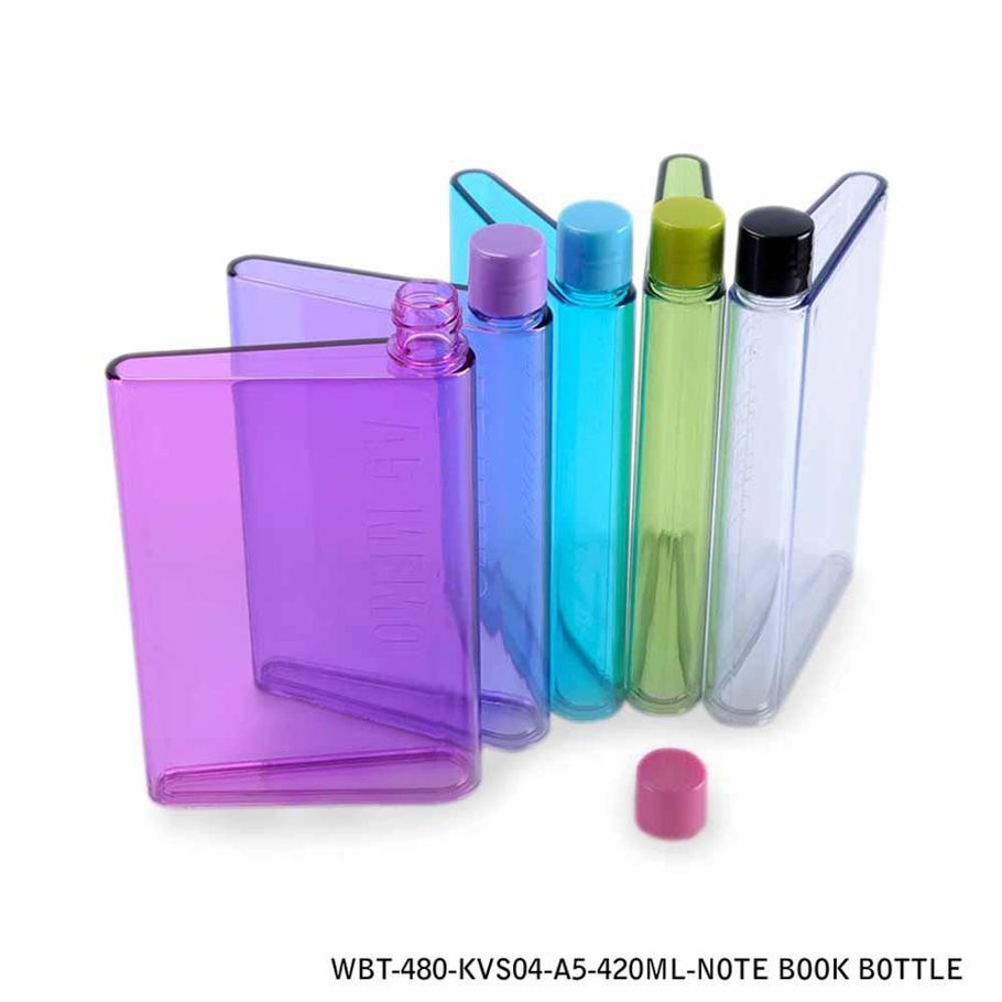 Notebook Transparent Water Bottle - 380ml - Blue