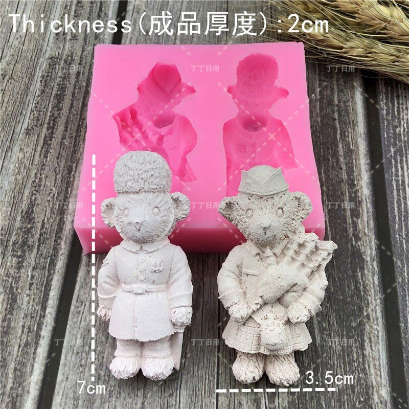 Cartoon Teddy Bear Fondant Cake Silicone Mold For Chocolate Clay Glue Decoration Tool Baking Valentine Day Moulds