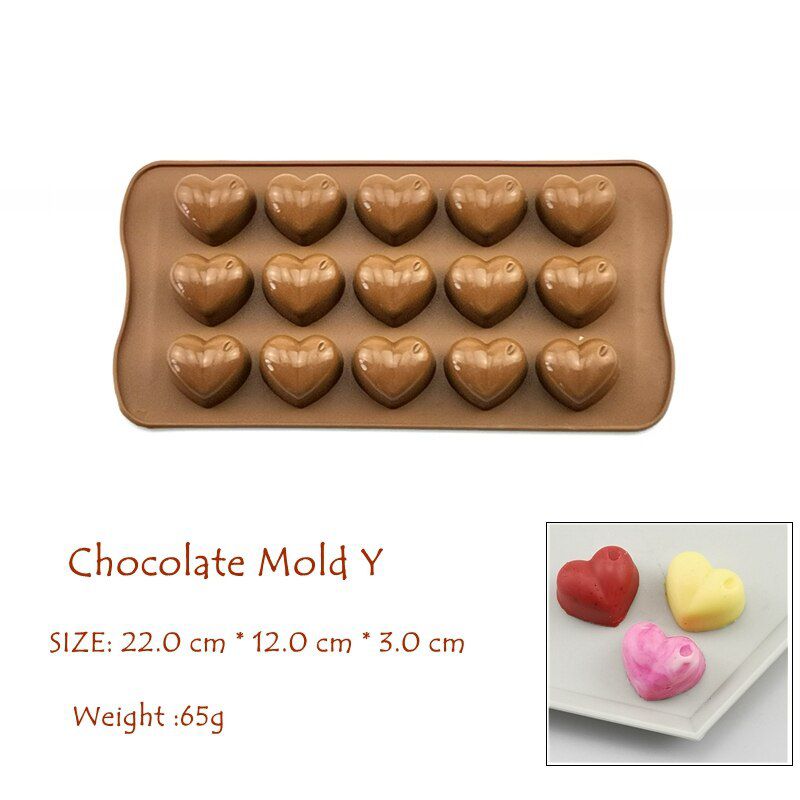 DIY Silicone Chocolate Mold 20 Shapes Chocolate Fondant Cake Baking Tools Non-stick Cake Molds Jelly&Candy 3D Shape Bar Moulds