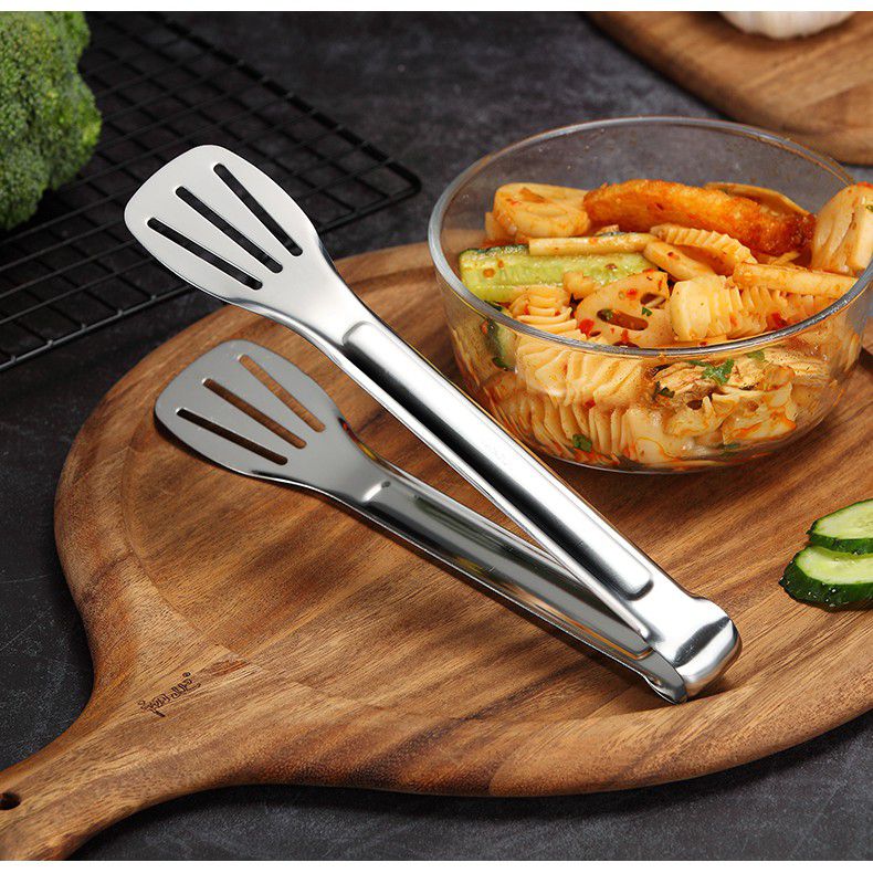Stainless Steel Food Tongs Kitchen Tongs Utensil Cooking Tong Clip Clamp Accessories Salad Serving BBQ Tools