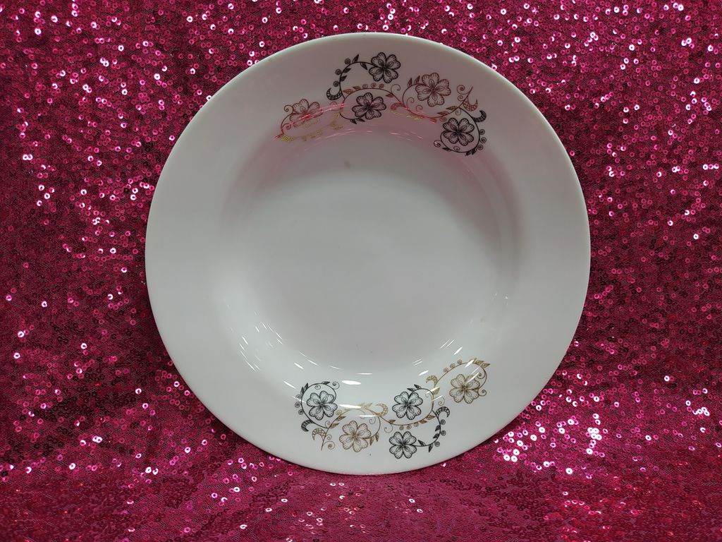 6 Piece 9 Inch Soup Dinner Plate Set, Working In Flower Design / Hole Rice Plate