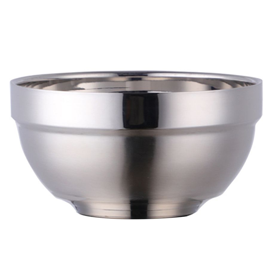 Rice Bowl Double-layered Anti-scratch Metallic Versatile Stainless Steel Noodle Bowl Kitchen Supplies 
