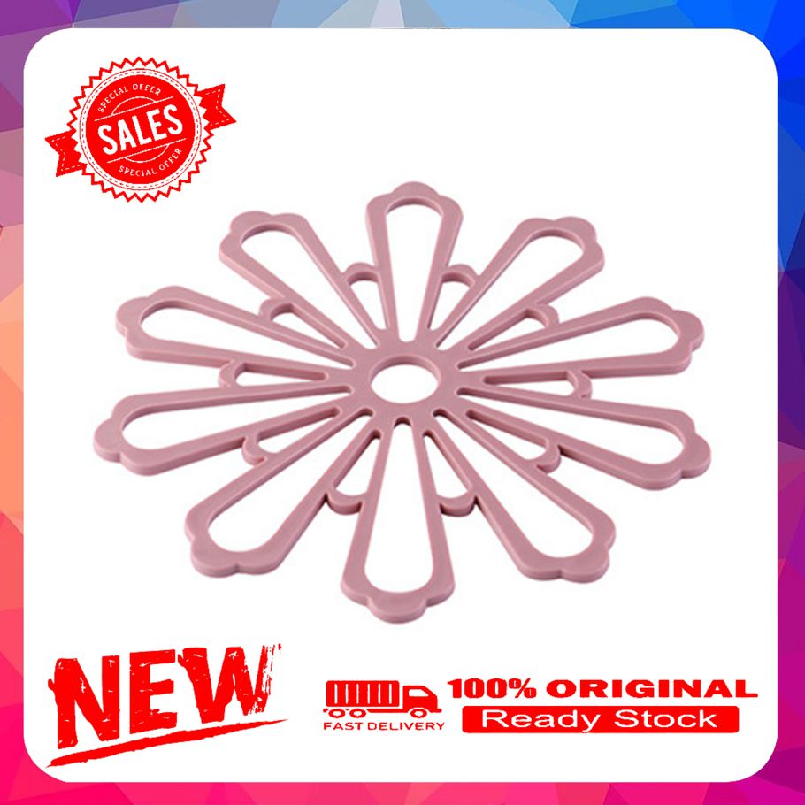 Coaster Non-Slip Flower Shape Rubber Hollow out Design Coaster for Home