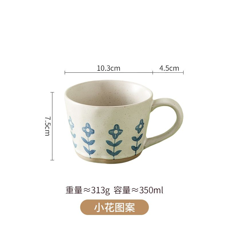 Creative Hand-painted Ceramic Cup Retro Handmade Coffee Cup Irregular Shape Milk Tea Cup Unique Gift Home Deco