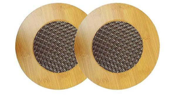 Dish Holder Wooden Heat Pad Round Shape - 4 Pcs