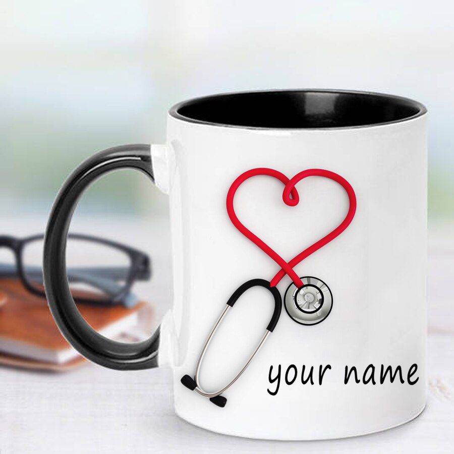 Doctors Gift Hospital Customization Stethoscope  Funny and Unique Ceramic Coffee Cup Mug