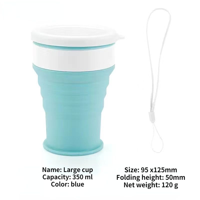 350ML Coffee Mugs Travel Collapsible Silicone Cup Folding Water Cups BPA FREE Food Grade Drinking Ware Mug Tea Coffee Cups