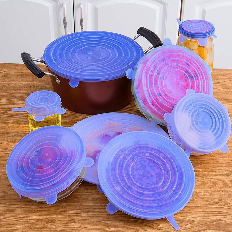 6 Pcs/set Stretch Silicone Food Bowl Cover Lid
