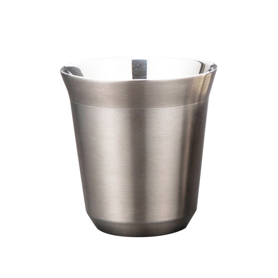 160ml/80ml Mug Double Wall Anti-scald Easy Cleaning Stainless Steel Coffee Cup for Cafe