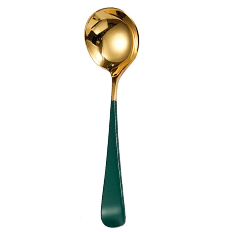 Coffee Spoon Eco-friendly Rust-proof Stainless Steel Hot Drinking Spoon Flatwares for Dorm