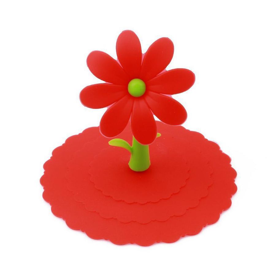 10CM Universal Cartoon Sunflower Shaped Silicone Cup Cover