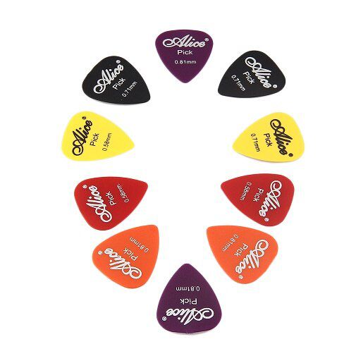 OCDAY 100pcs Bass Guitar Picks Colorful Thickness Mix 0.58-0.81mm Plectrum Mediator Guitar Musical Instrument Parts with Box