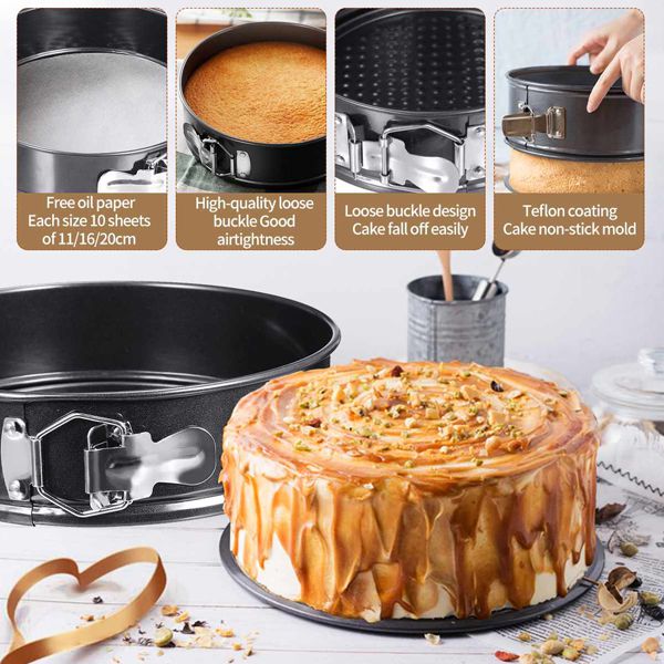 High Quality 3 Pieces Non Sticky Cake Pan Set