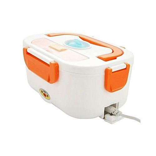 Portable Electric Lunch Box - White and Orange