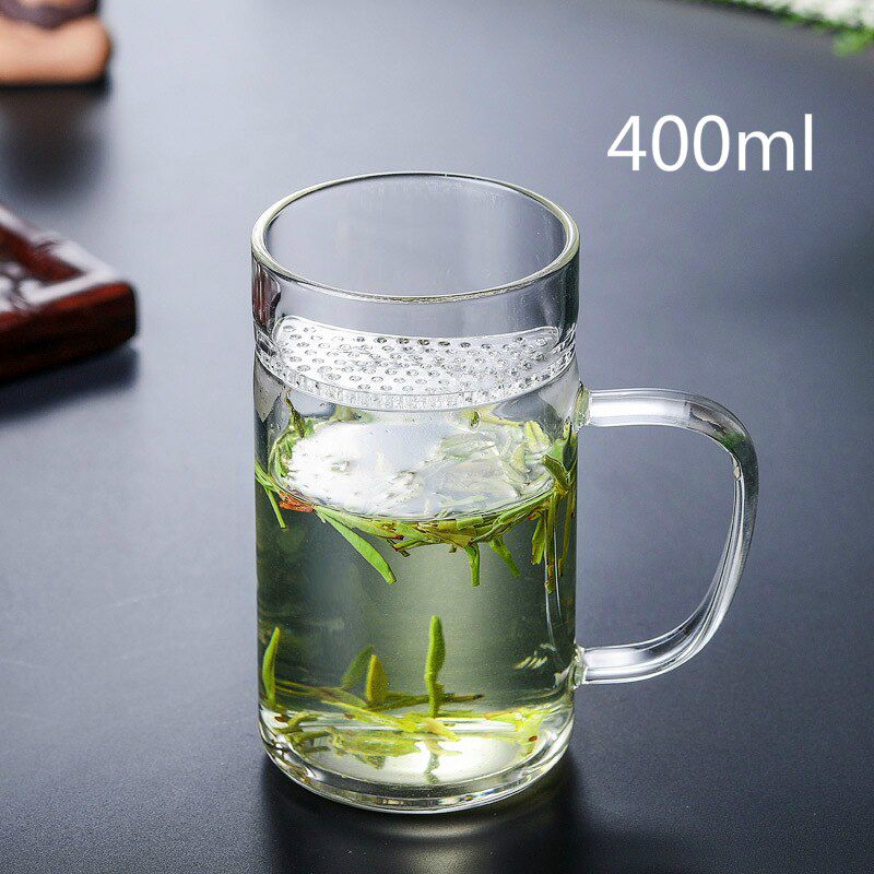 Creative Crescent Tea Mugs Chinese Filter Transparent Glass Mug with Handle Lazy Tea Cups Tea house tea set Tea house tea set