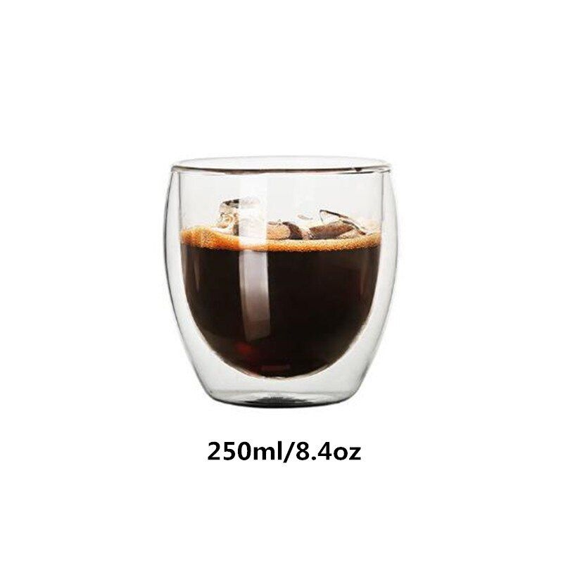 Double Wall Glasses Espresso Coffee Mug 80/250/350/450 ML Heat-Resistant Transparent Glass Cup With Double Bottom Drinkware Mugs