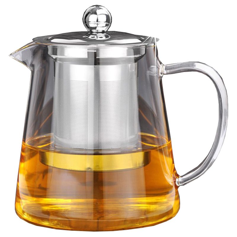 Durable 5Sizes  Clear Borosilicate Glass Teapot With 304 Stainless Steel Infuser Strainer Heat Coffee Tea Pot Tool Kettle Set 380Ml
