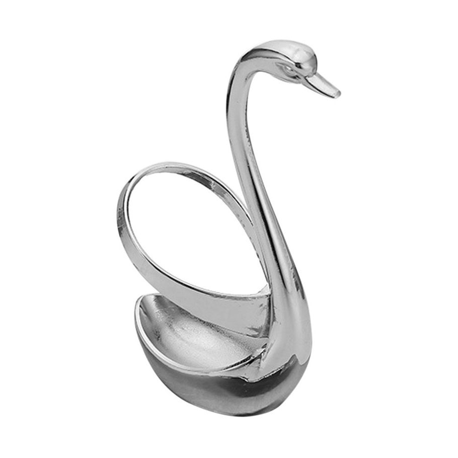 TE Zinc Alloy Fork Spoon Tableware Set Stand Holder Swan Shaped Kitchen Tools silver color