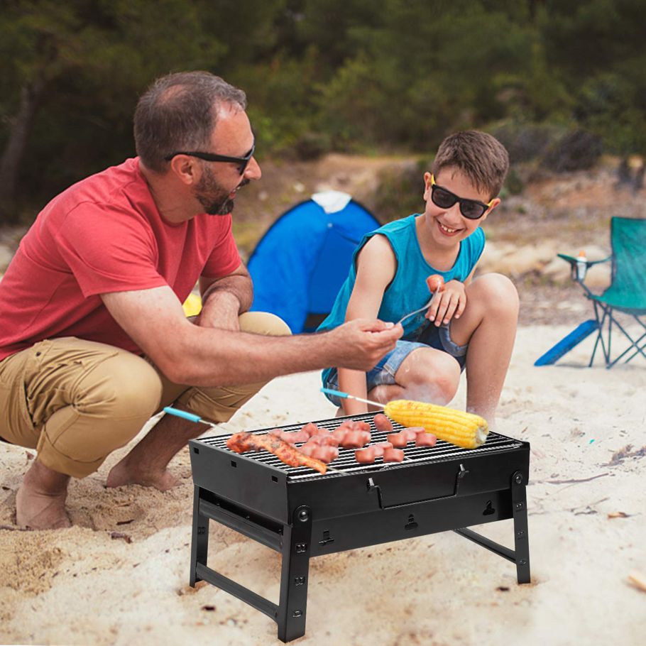 Outdoor Portable Charcoal Bbq Stove - Black