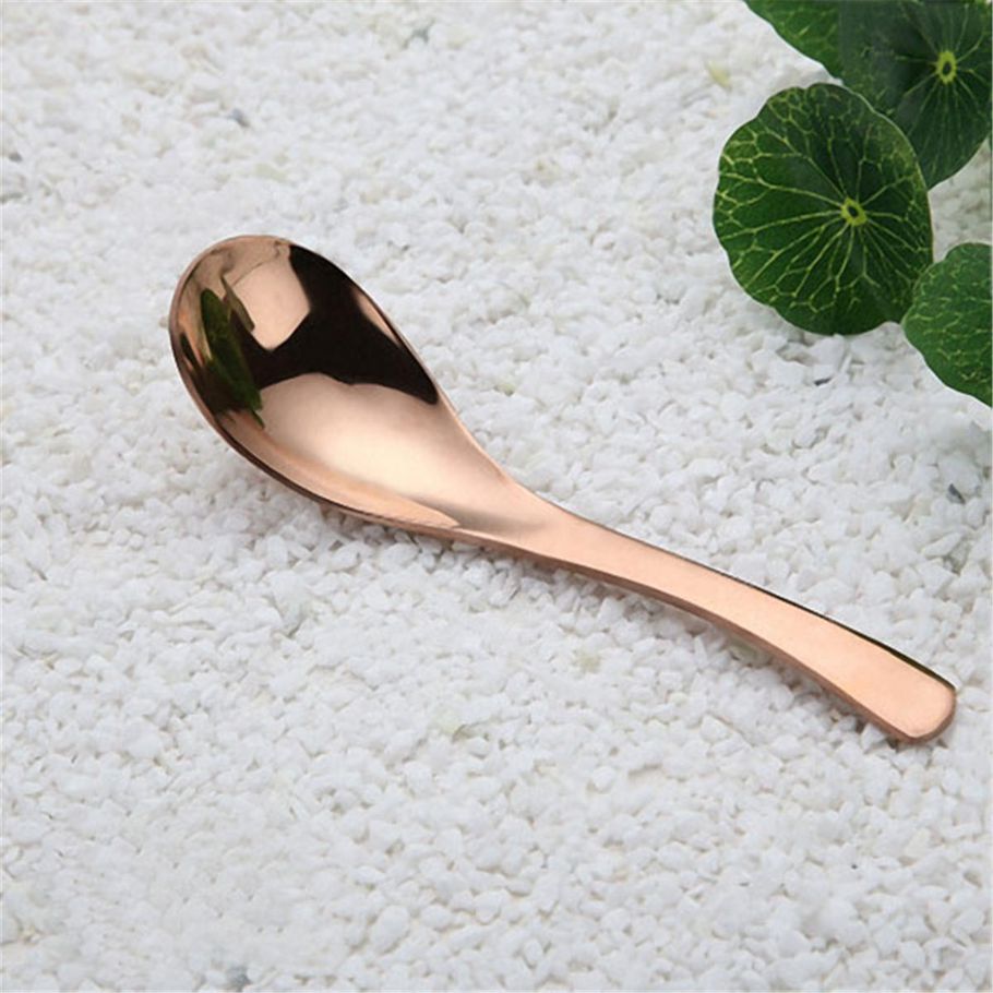 Stainless Steel Soup Kitchen Spoon Kitchen Flatware Tableware Home Chinese Tablespoon - Rose Gold
