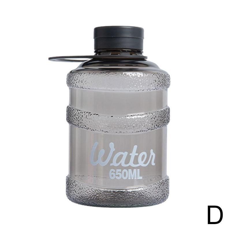 650ml Water Bottle Large Capacity Food Grade Plastic Cup Mini Bucket Cup Portable Leak Proof Portable Transparent Sports Bottle